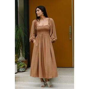 Rachel Pally Louise Midi Smocked Dress - Nutmeg - LG